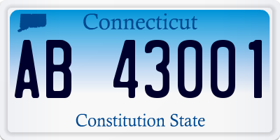 CT license plate AB43001