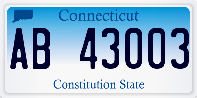 CT license plate AB43003