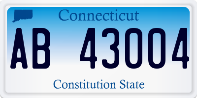 CT license plate AB43004