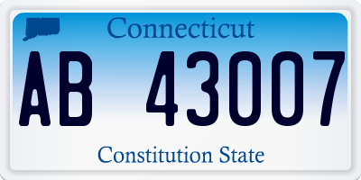 CT license plate AB43007