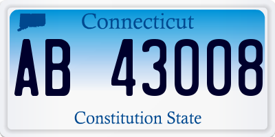 CT license plate AB43008