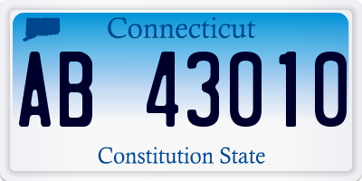 CT license plate AB43010