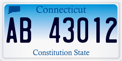 CT license plate AB43012