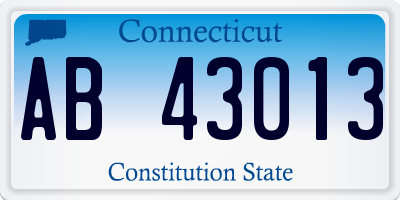 CT license plate AB43013