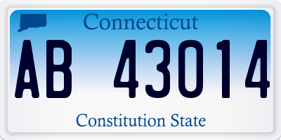 CT license plate AB43014