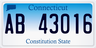 CT license plate AB43016