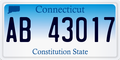 CT license plate AB43017