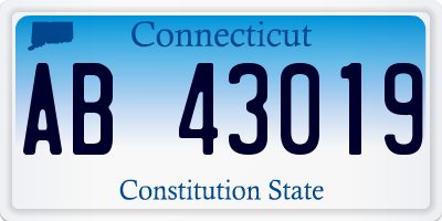 CT license plate AB43019