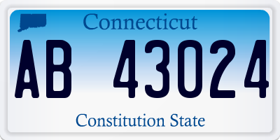 CT license plate AB43024