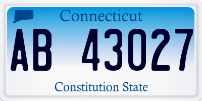 CT license plate AB43027