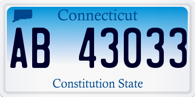 CT license plate AB43033