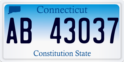 CT license plate AB43037