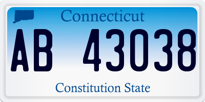 CT license plate AB43038