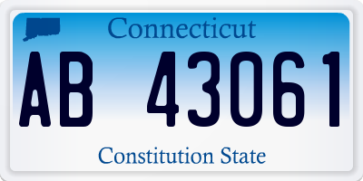 CT license plate AB43061