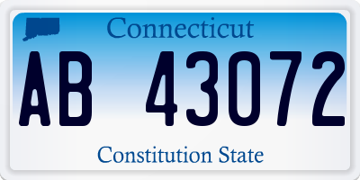 CT license plate AB43072