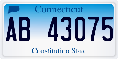 CT license plate AB43075