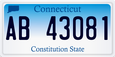 CT license plate AB43081