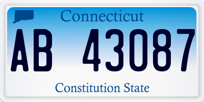 CT license plate AB43087