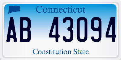 CT license plate AB43094