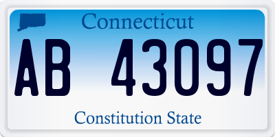 CT license plate AB43097