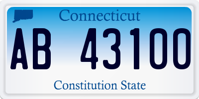 CT license plate AB43100