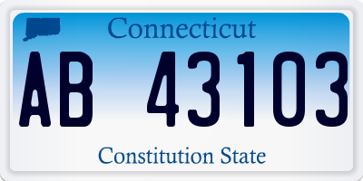 CT license plate AB43103