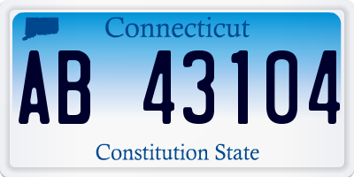 CT license plate AB43104