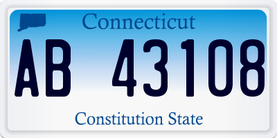 CT license plate AB43108