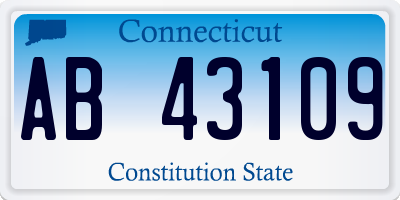 CT license plate AB43109