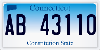 CT license plate AB43110