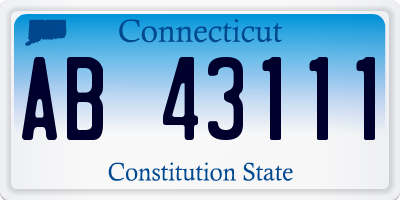 CT license plate AB43111