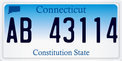 CT license plate AB43114