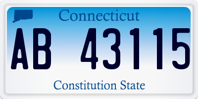 CT license plate AB43115