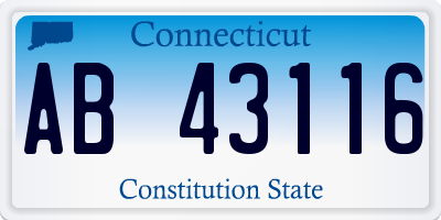 CT license plate AB43116