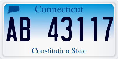 CT license plate AB43117