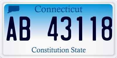 CT license plate AB43118