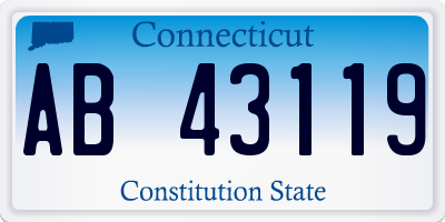 CT license plate AB43119