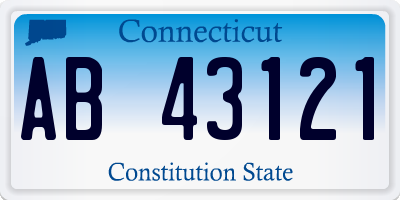 CT license plate AB43121