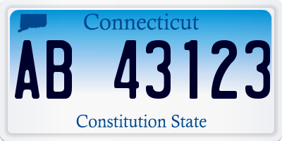 CT license plate AB43123