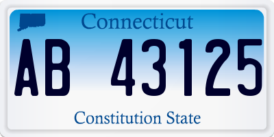 CT license plate AB43125