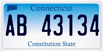 CT license plate AB43134