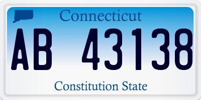 CT license plate AB43138