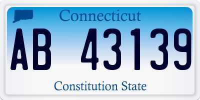 CT license plate AB43139