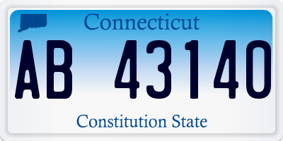 CT license plate AB43140