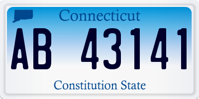 CT license plate AB43141