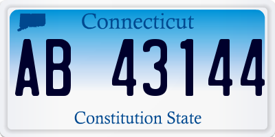 CT license plate AB43144