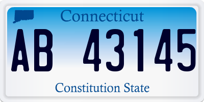 CT license plate AB43145