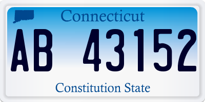 CT license plate AB43152