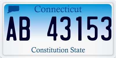 CT license plate AB43153