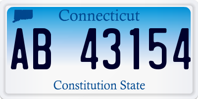 CT license plate AB43154